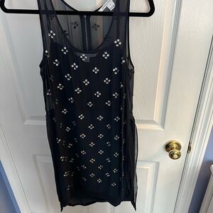 Diane Von Furstenberg Midnight Blue Dress with Sparkling Embellishments